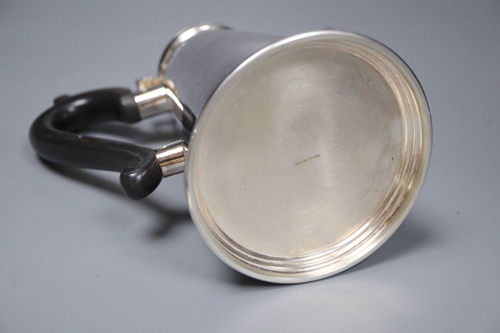 A modern silver coffee pot, C J Vander Ltd, Sheffield 1997, approx 22.3oz